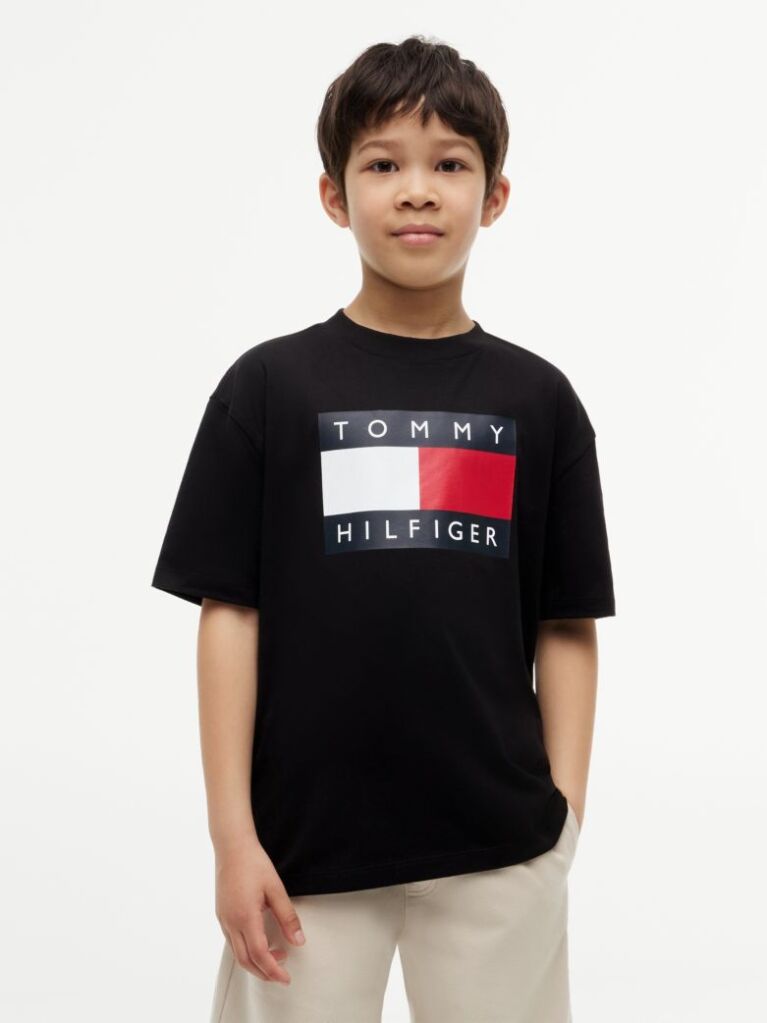 Μαύρο T-Shirt Με Heritage Σημαιάκι  Αγόρια