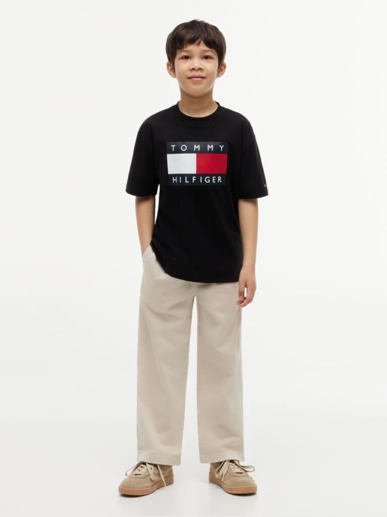 Μαύρο T-Shirt Με Heritage Σημαιάκι  Αγόρια