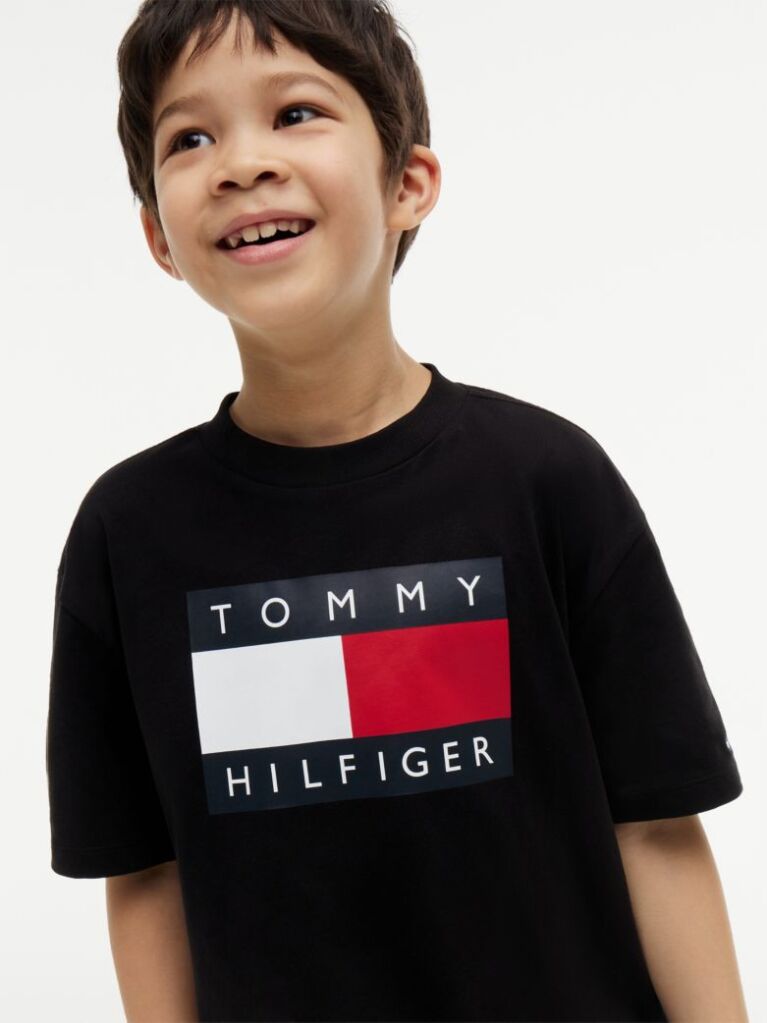 Μαύρο T-Shirt Με Heritage Σημαιάκι  Αγόρια