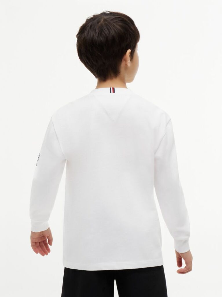 White Logo Long Sleeve T-Shirt  Boys