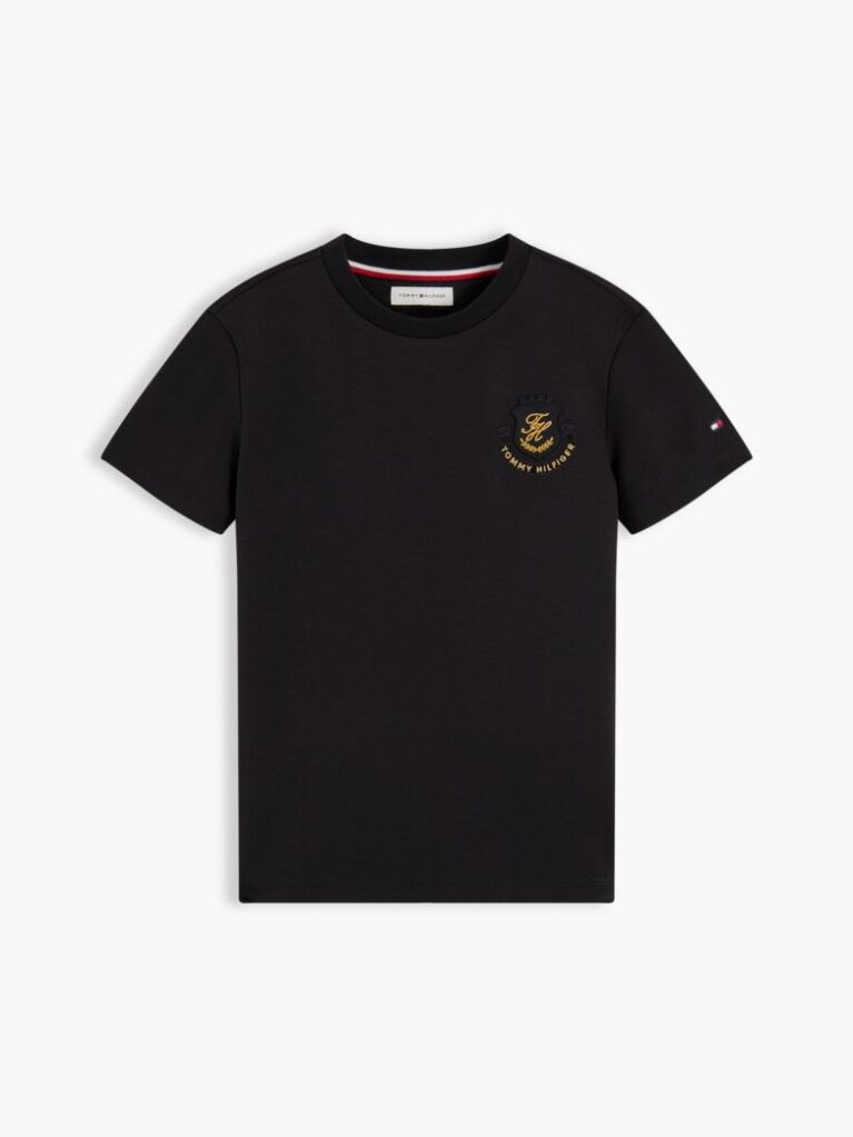 Black Shield Logo Appliqué T-Shirt  Boys