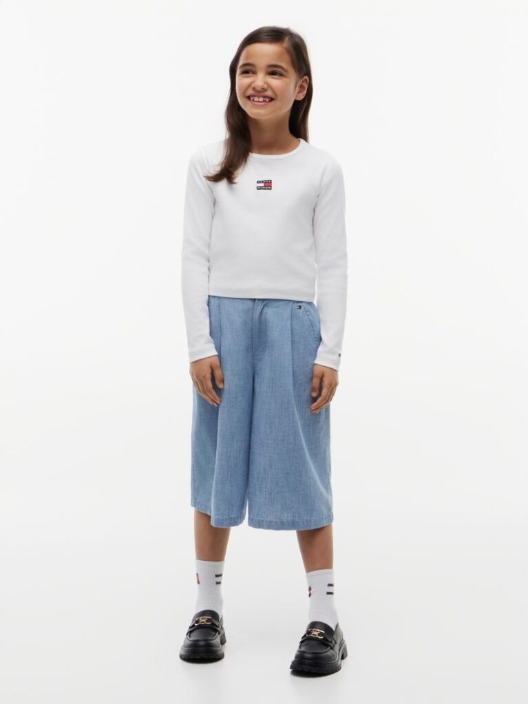 White Heritage Extra Slim Long Sleeve T-Shirt  Girls