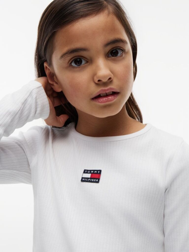 White Heritage Extra Slim Long Sleeve T-Shirt  Girls