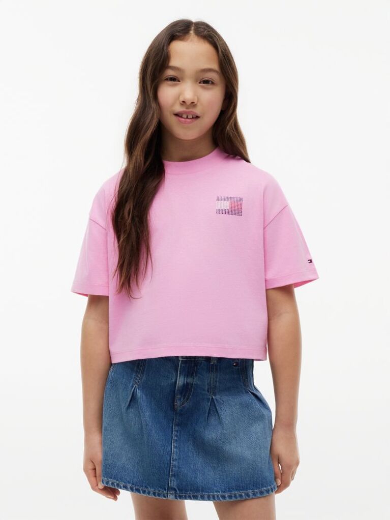 Pink Rhinestone Jersey T-Shirt  Girls