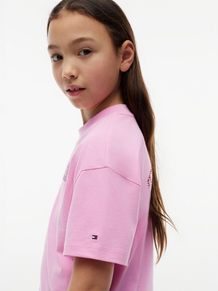 Pink Rhinestone Jersey T-Shirt  Girls