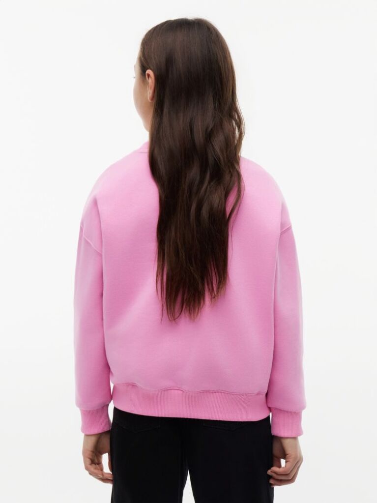 Pink Rhinestone Crew Neck Sweatshirt  Girls