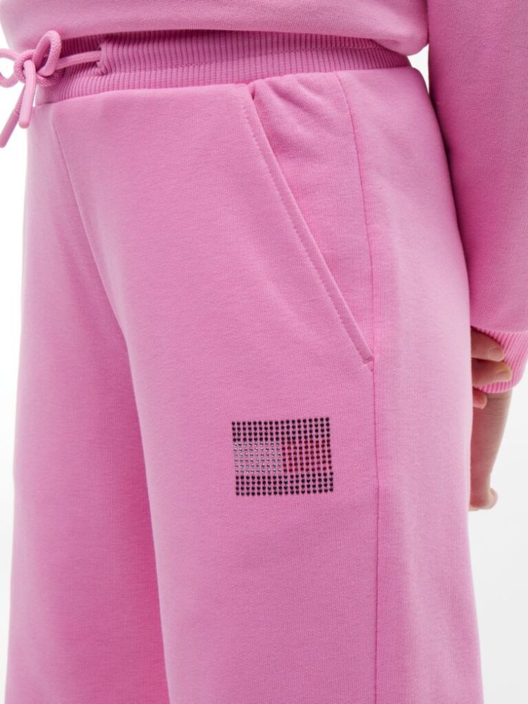Pink Rhinestone Relaxed Terry Joggers  Girls