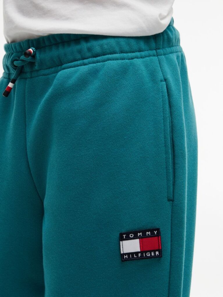 Blue Heritage Flag Logo Cuffed Drawstring Joggers  Kids Unisex