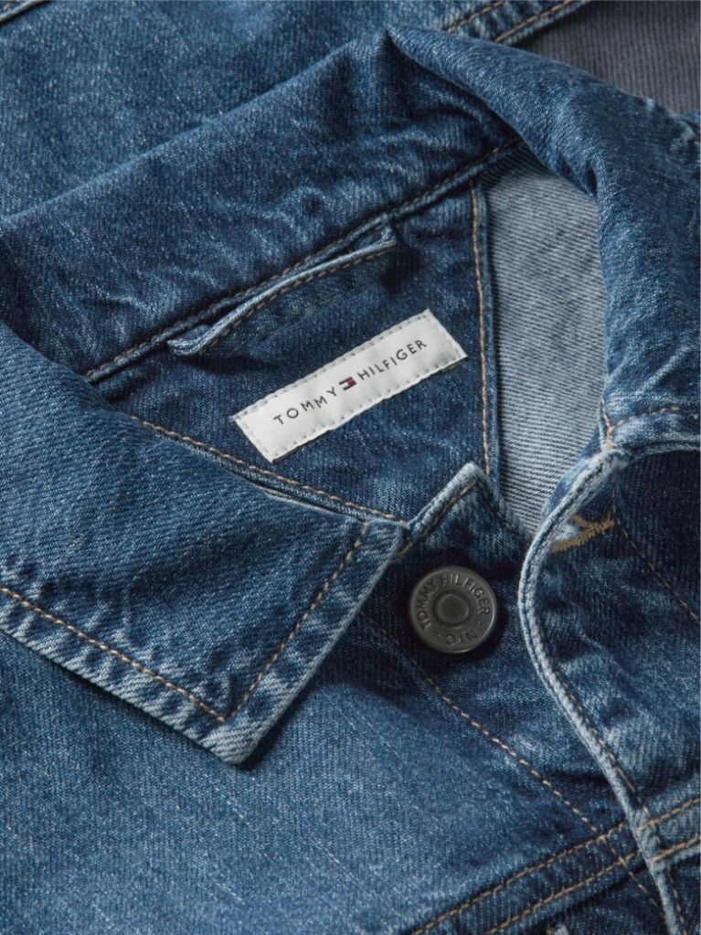 Denim Back Flag Denim Trucker Jacket  Kids Unisex