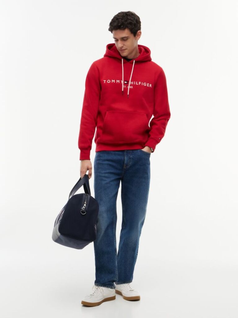 Κόκκινο Flex Hoody Με Λογότυπο  Άνδρες