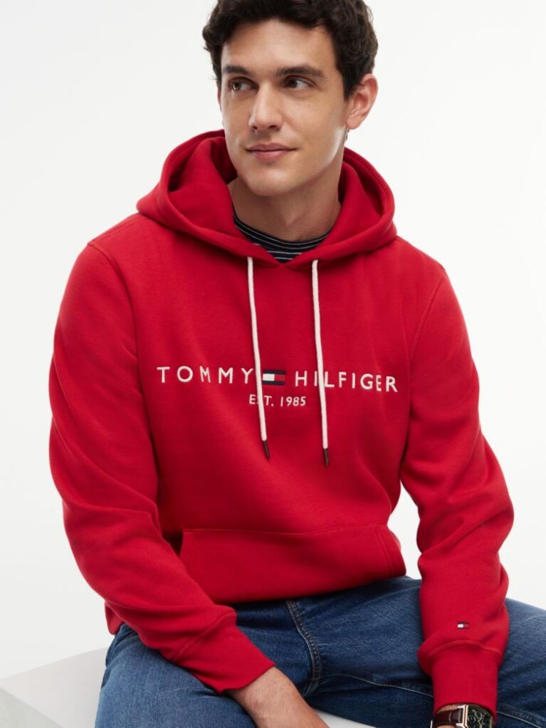 Κόκκινο Flex Hoody Με Λογότυπο  Άνδρες