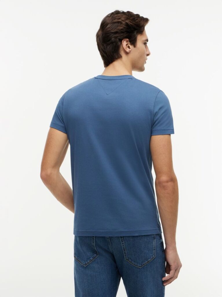 Blue Organic Cotton Chest Logo T-Shirt  Men
