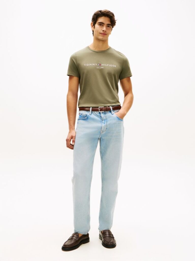 Green Organic Cotton Chest Logo T-Shirt  Men