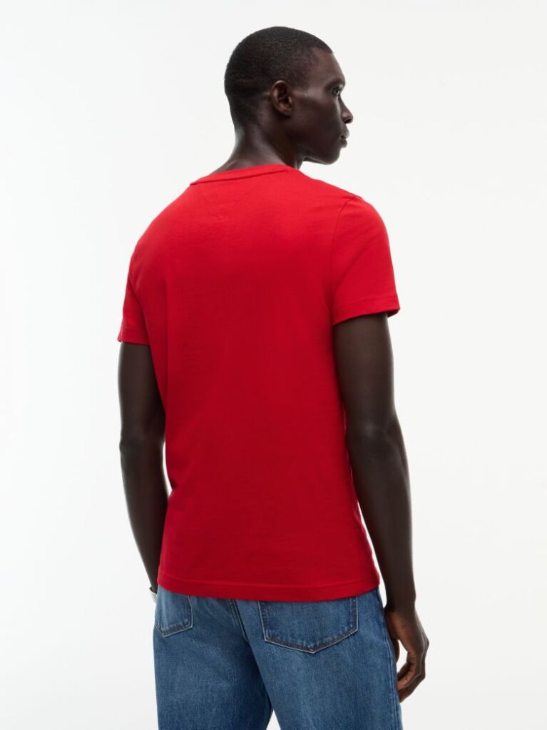 Red Organic Cotton Chest Logo T-Shirt  Men