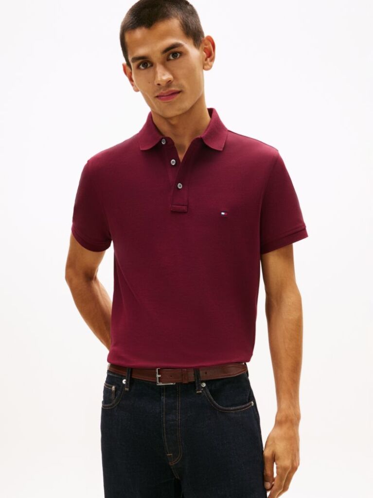 Red 1985 Organic Cotton Slim Fit Polo  Men