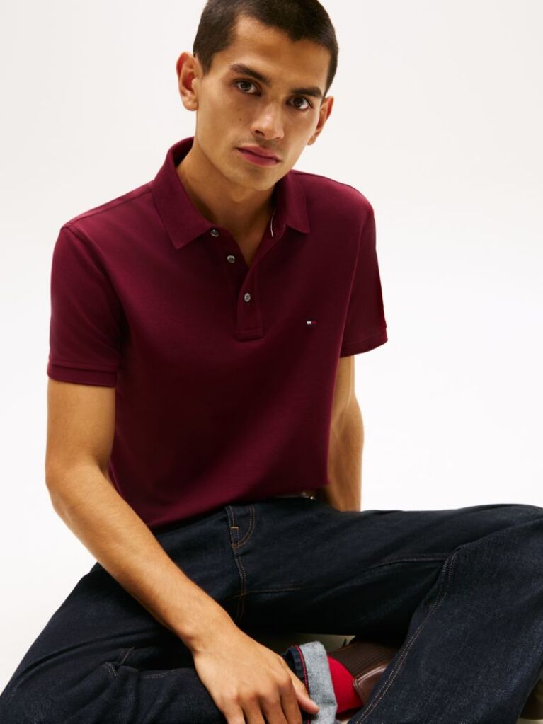 Red 1985 Organic Cotton Slim Fit Polo  Men