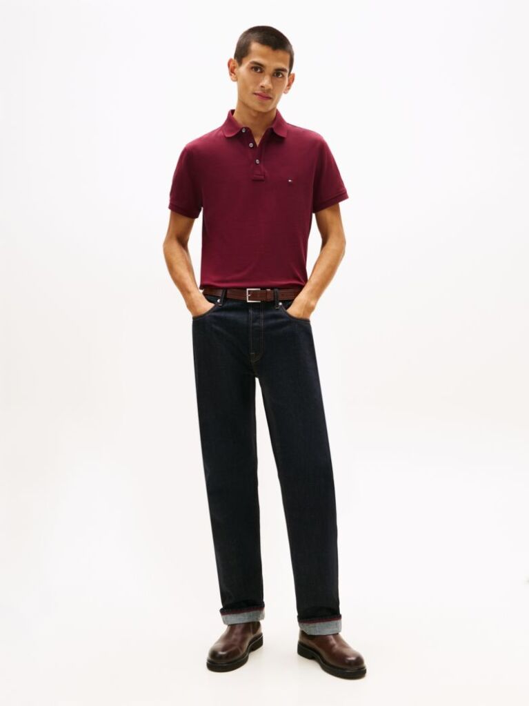 Red 1985 Organic Cotton Slim Fit Polo  Men