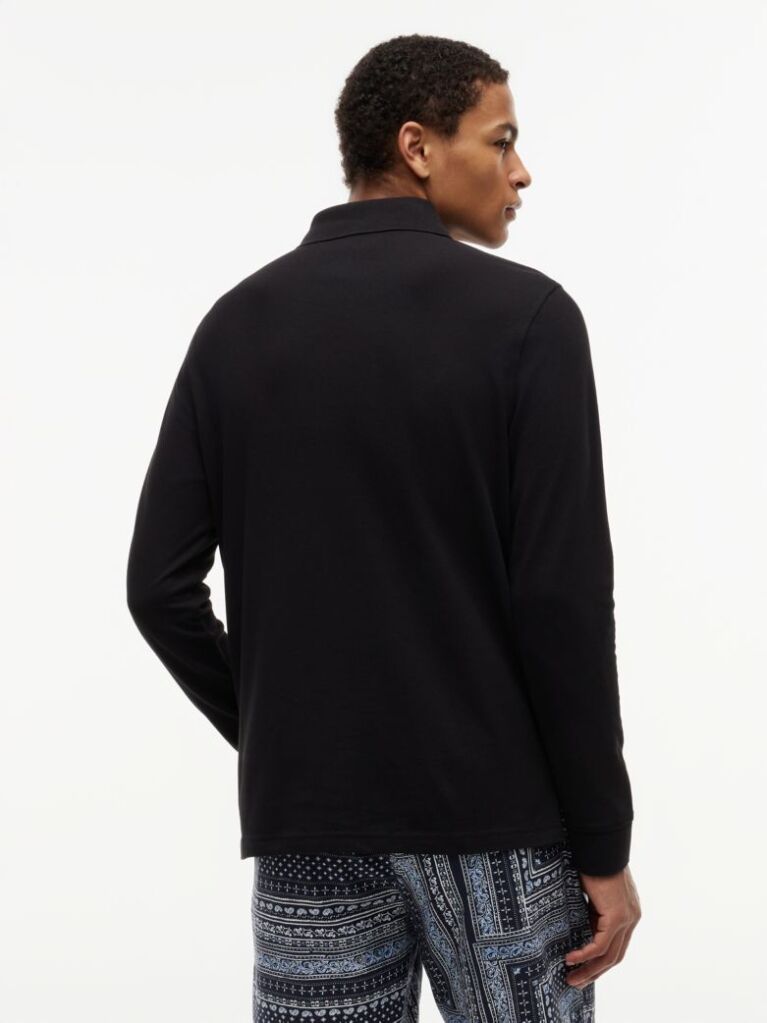 Black 1985 TH Flex Regular Fit Long Sleeve Polo  Men
