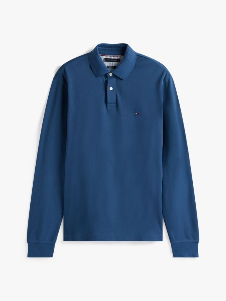 Blue 1985 TH Flex Regular Fit Long Sleeve Polo  Men