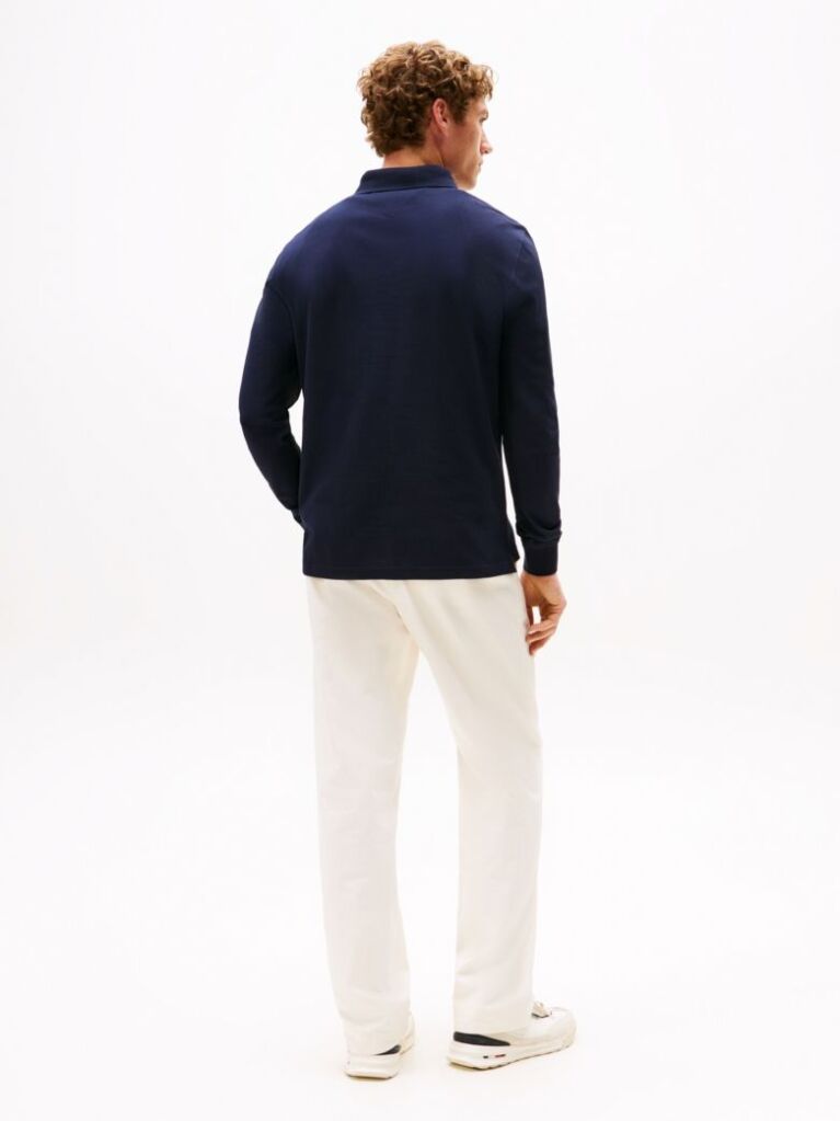 Blue 1985 TH Flex Regular Fit Long Sleeve Polo  Men