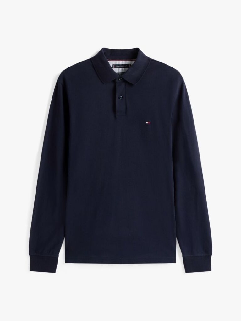 Blue 1985 TH Flex Regular Fit Long Sleeve Polo  Men