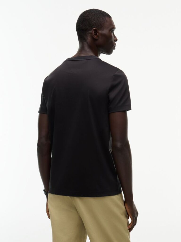 Μαύρο Slim T-Shirt Με Κεντητό Σημαιάκι  Άνδρες