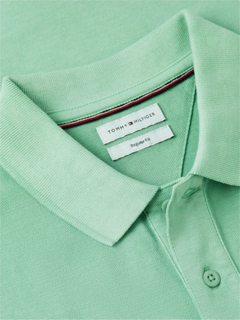 Green Garment Dyed Flag Embroidery Regular Polo  Men