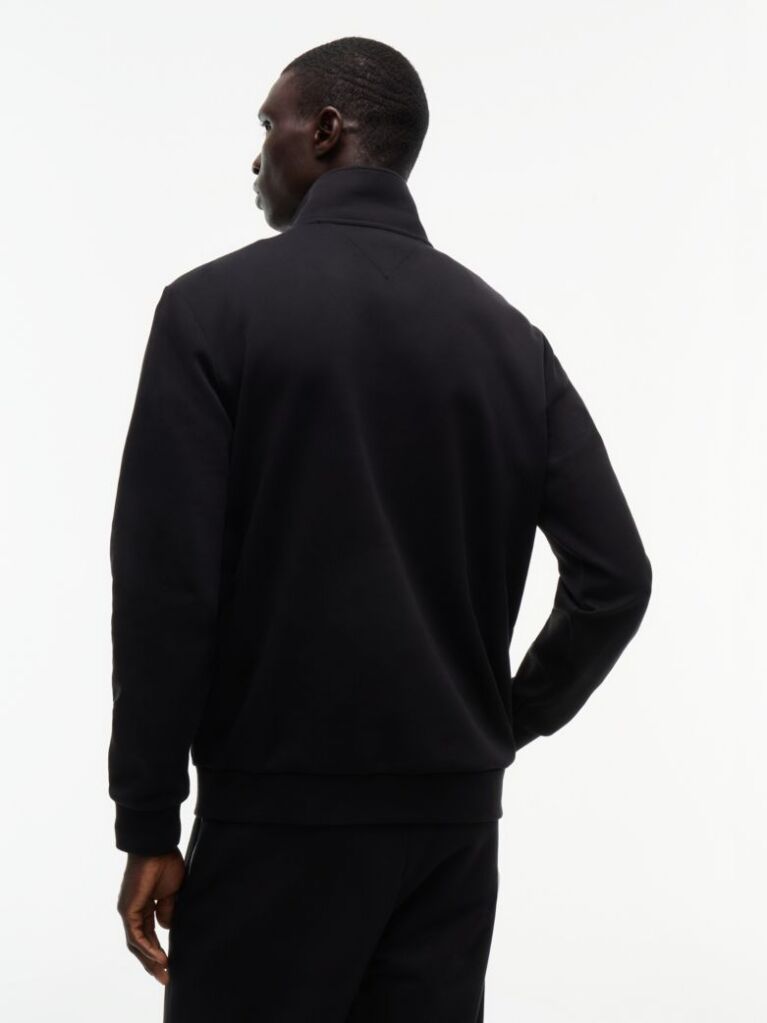 Black Quarter-Zip Intechno Knit Sweatshirt  Men