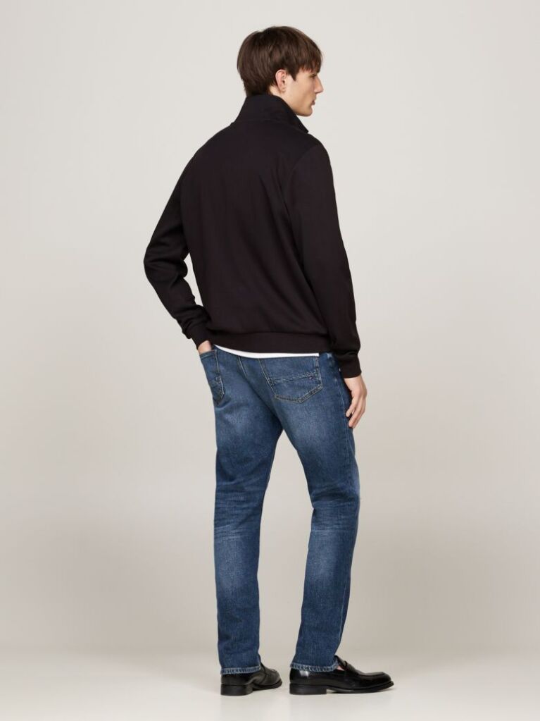Black Quarter-Zip Intechno Knit Sweatshirt  Men