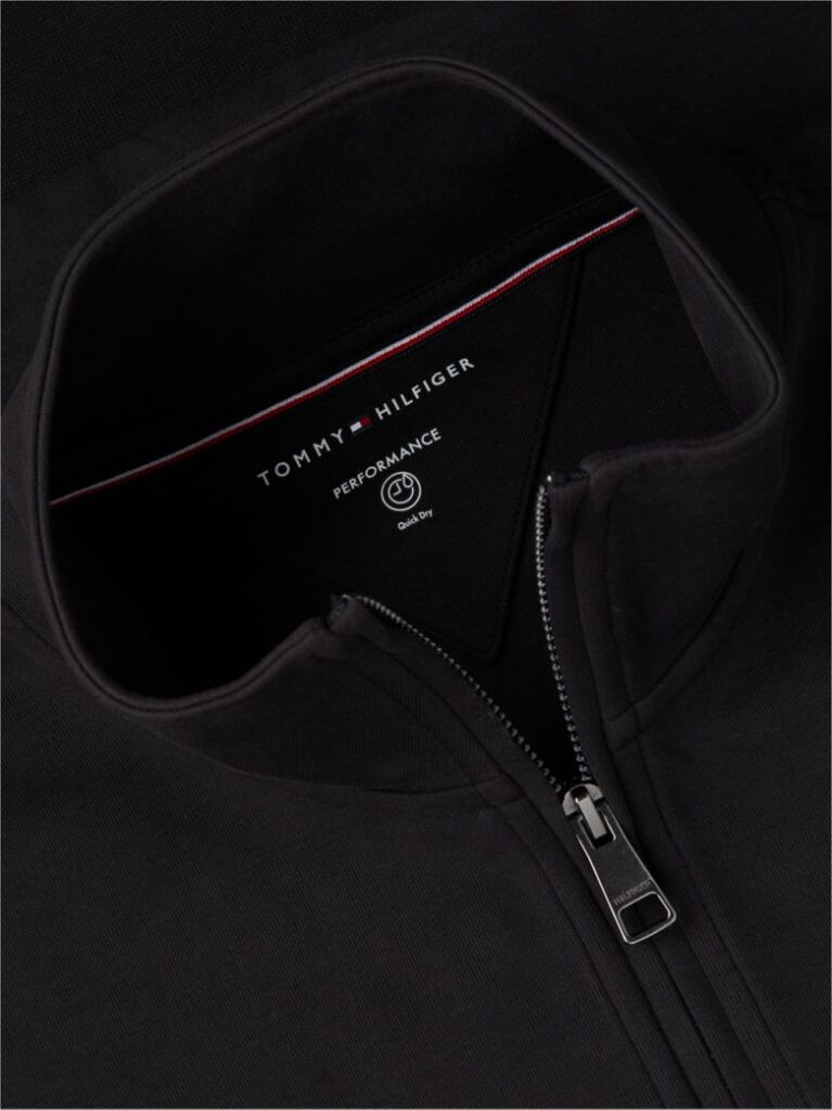 Black Quarter-Zip Intechno Knit Sweatshirt  Men