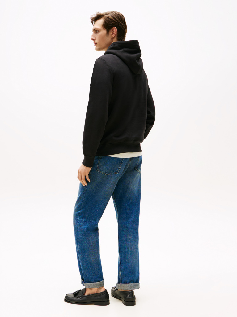 Μαύρο Hoody Από Fleece Με Κορδόνι  Άνδρες
