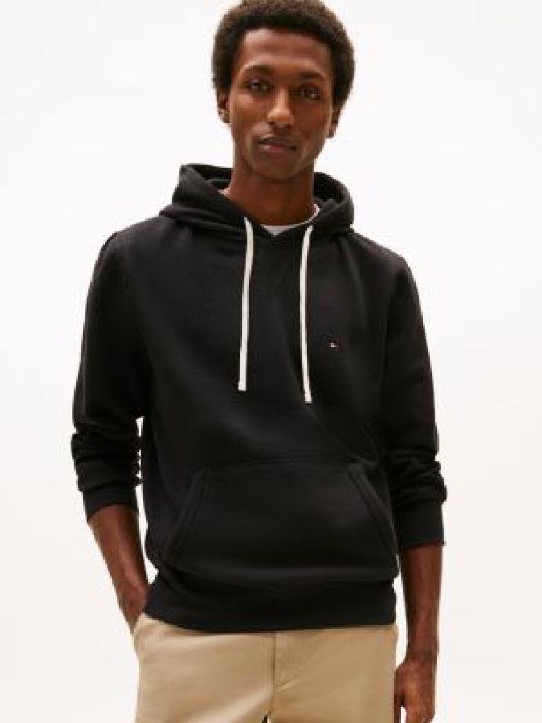 Μαύρο Hoody Από Fleece Με Κορδόνι  Άνδρες