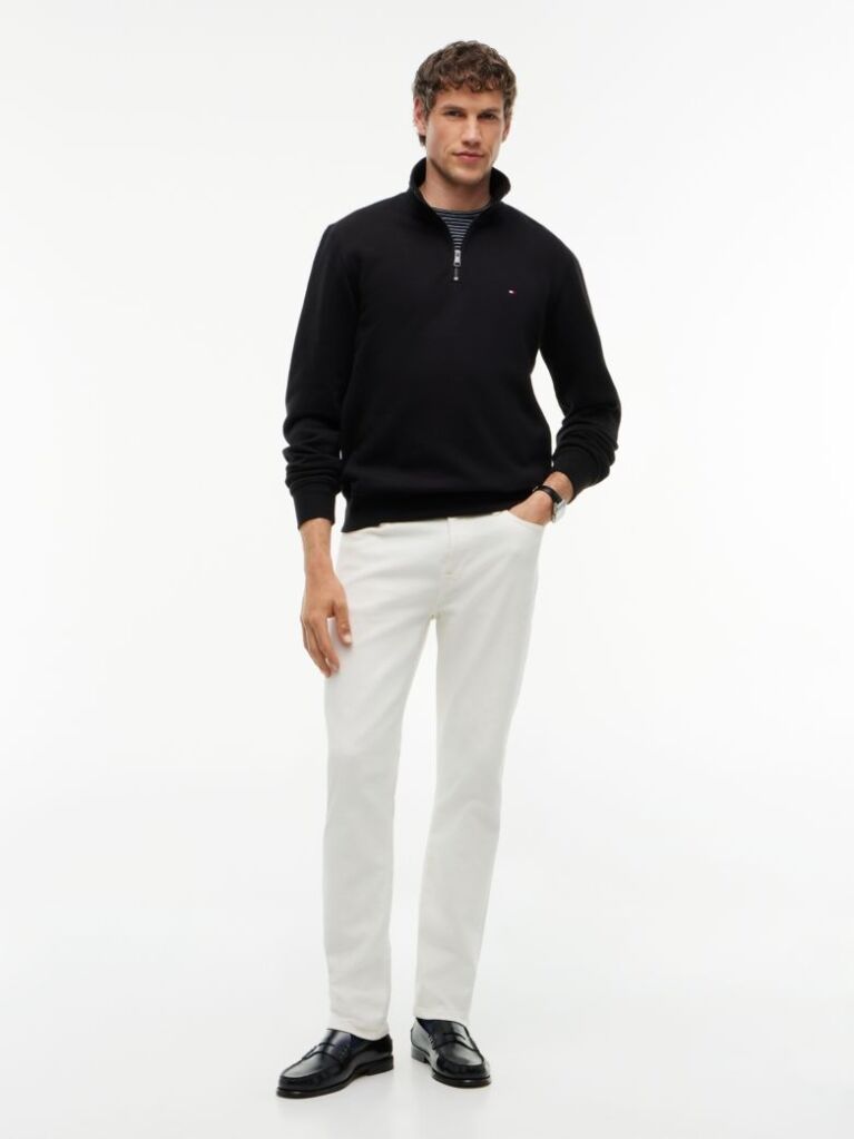 Black Quarter-Zip Fleece Sweatshirt  Men