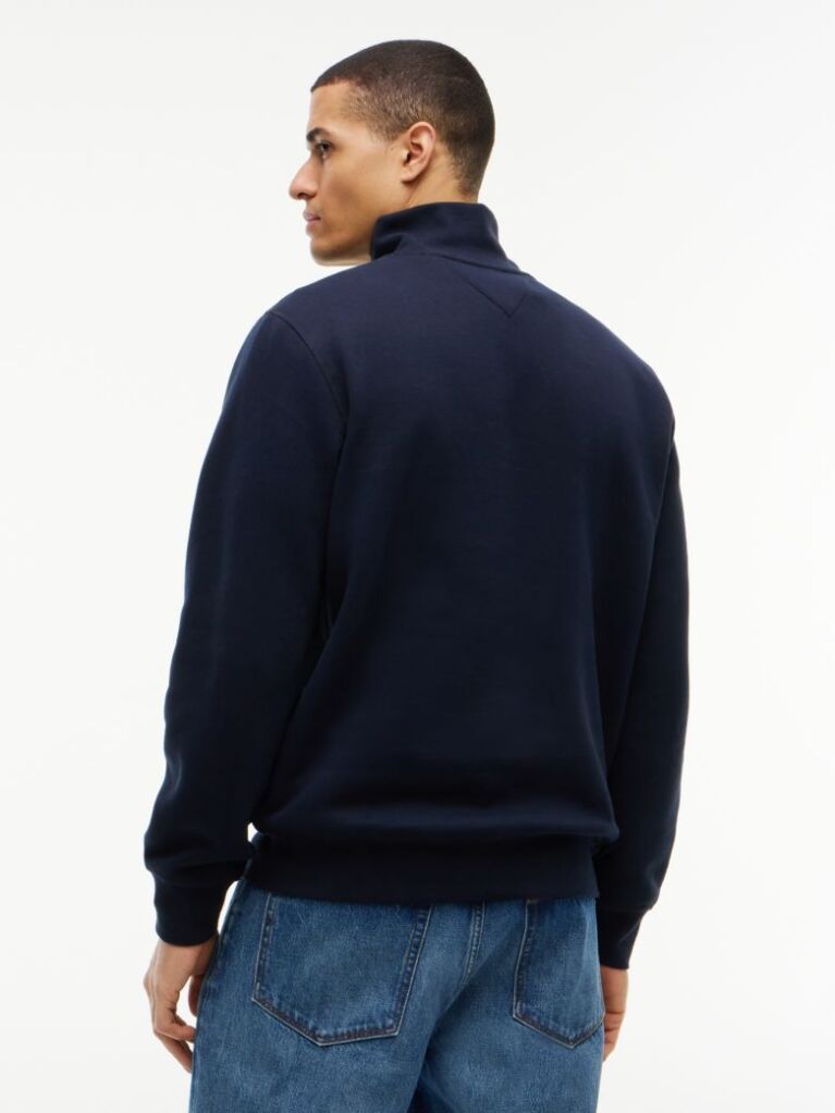Blue Quarter-Zip Fleece Sweatshirt  Men