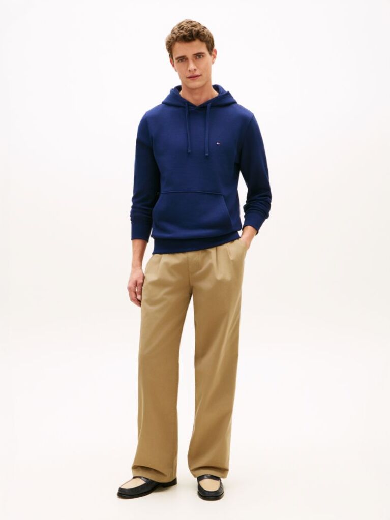 Μπλε Hoody Από Βαμβακερό Terry Με Κεντητό Σημαιάκι  Άνδρες