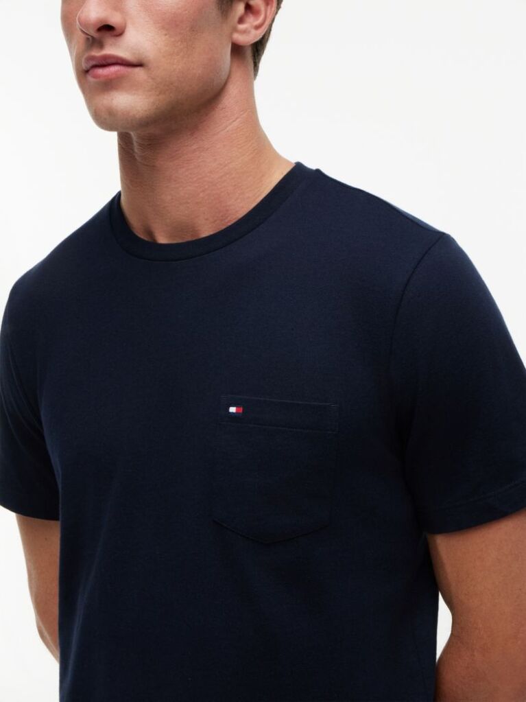 Μπλε T-Shirt Με Σήμα Στην Τσέπη  Άνδρες