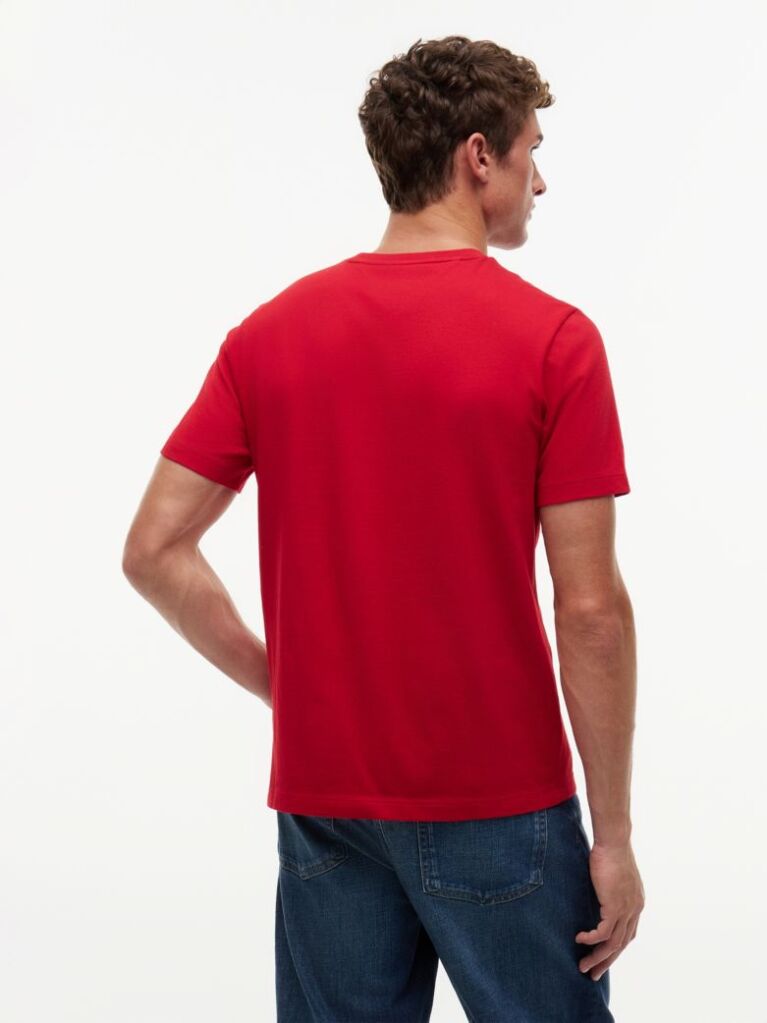 Κόκκινο T-Shirt Με Σήμα Στην Τσέπη  Άνδρες
