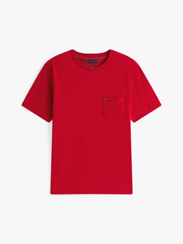 Κόκκινο T-Shirt Με Σήμα Στην Τσέπη  Άνδρες