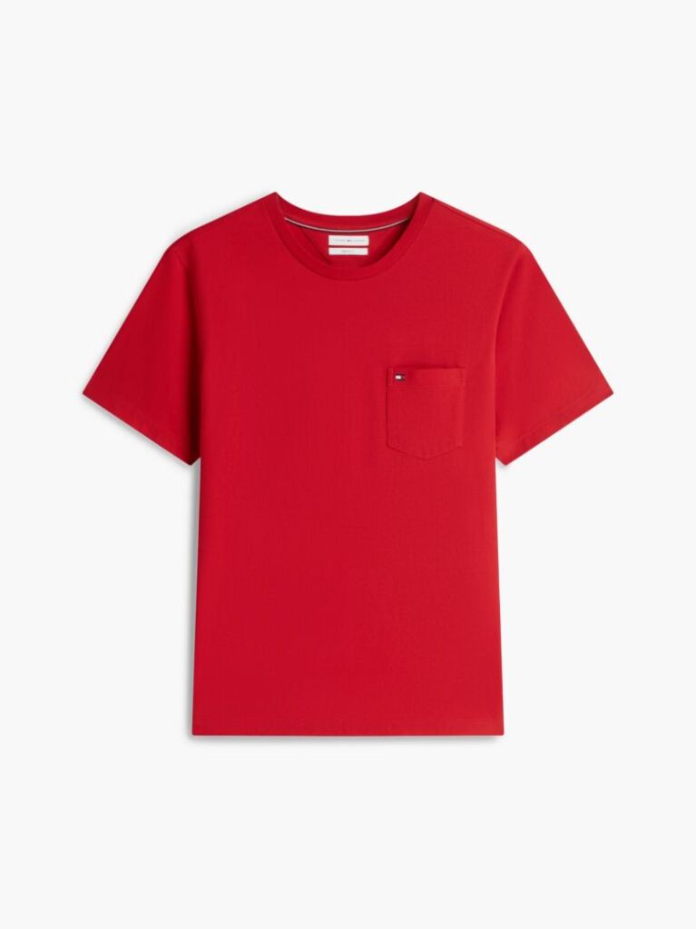 Κόκκινο T-Shirt Με Σήμα Στην Τσέπη  Άνδρες
