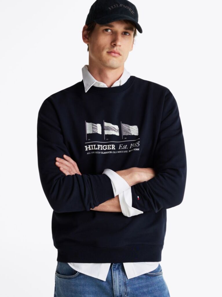 Blue Hilfiger Flags Sweatshirt  Men