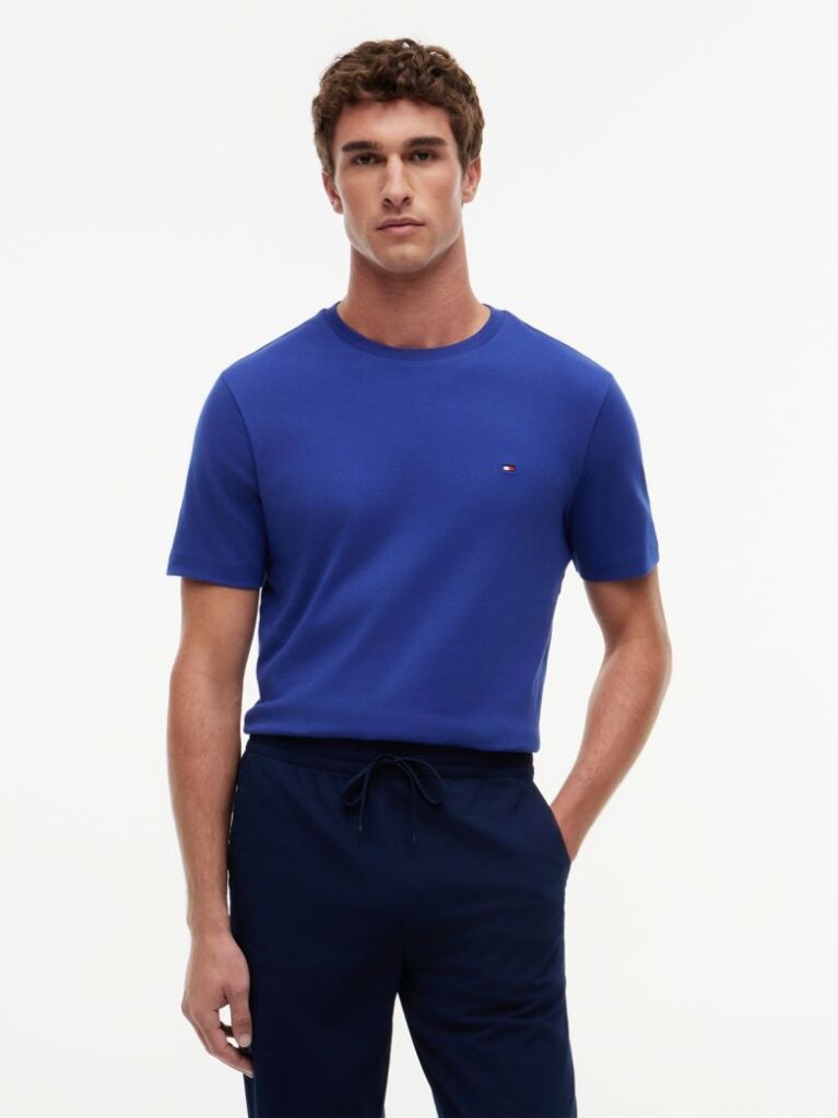 Blue Interlock Knit T-Shirt  Men