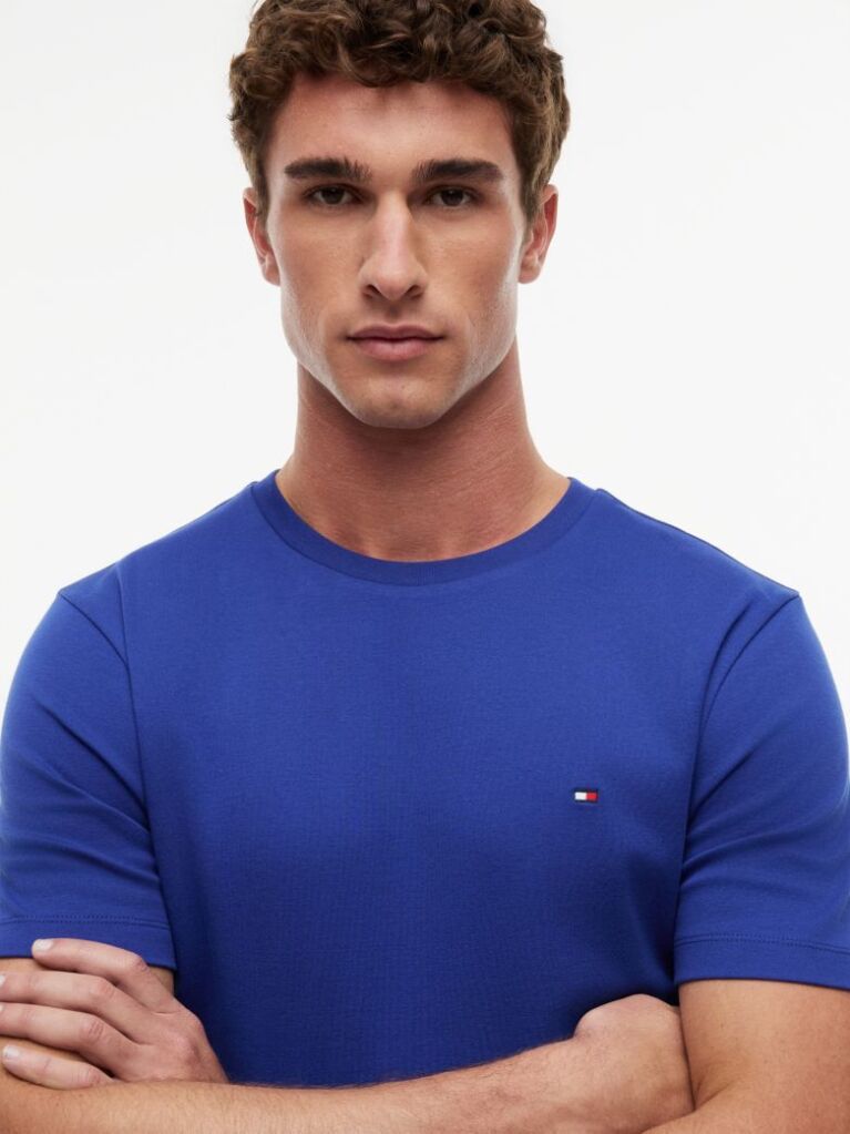 Blue Interlock Knit T-Shirt  Men