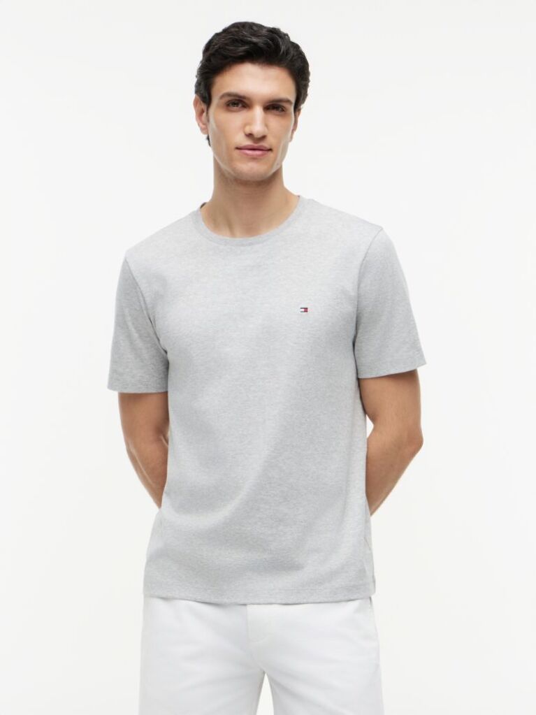 Γκρι Interlock Πλεκτό T-Shirt  Άνδρες