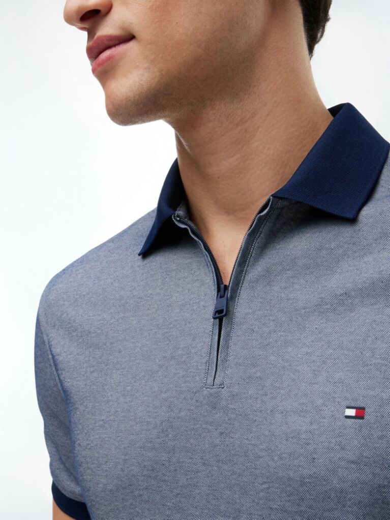 Multi Performance Regular Fit Quarter-Zip Oxford Polo Shirt  Men