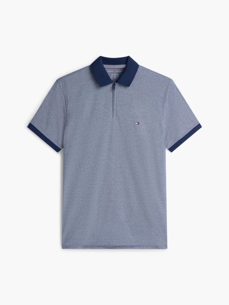 Multi Performance Regular Fit Quarter-Zip Oxford Polo Shirt  Men