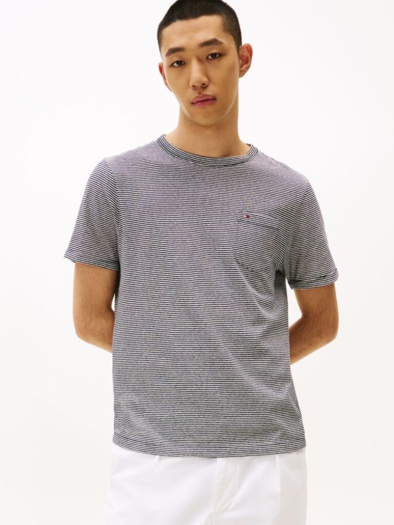 Multi Flag Embroidery Stripe T-Shirt  Men