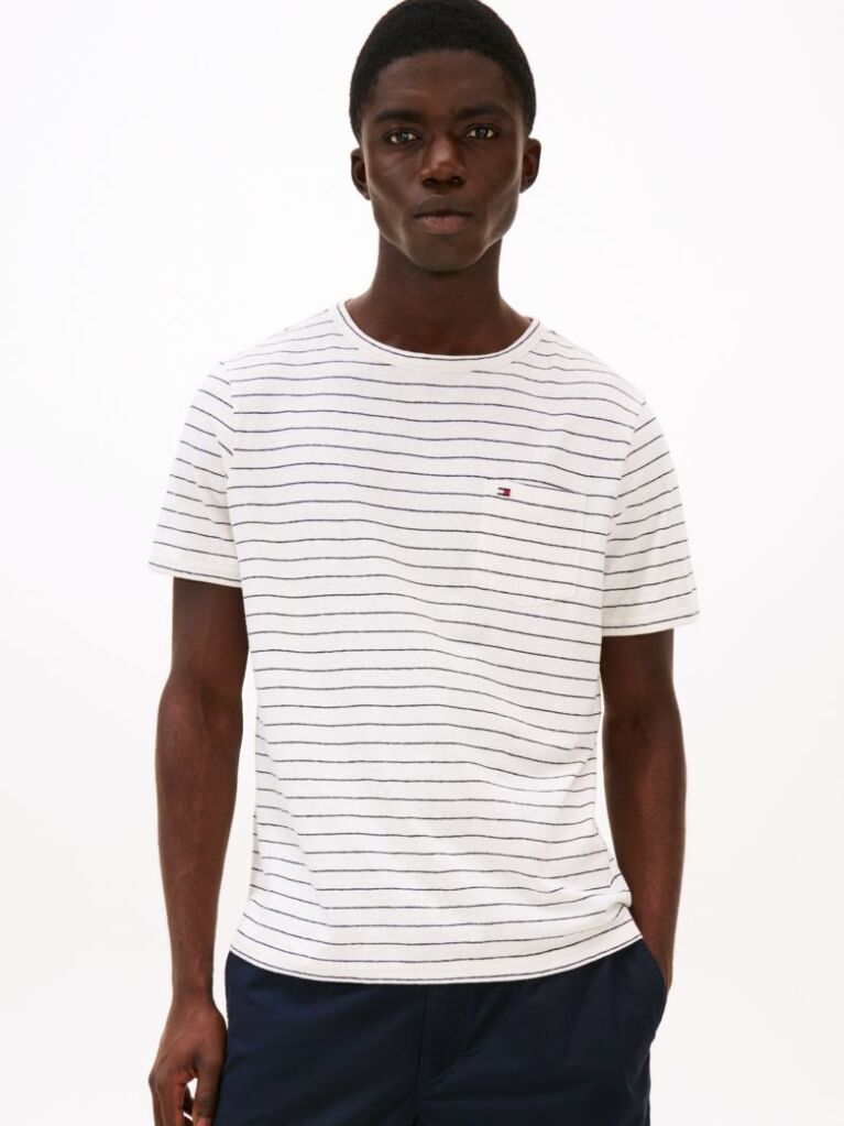 Multi Flag Embroidery Stripe T-Shirt  Men