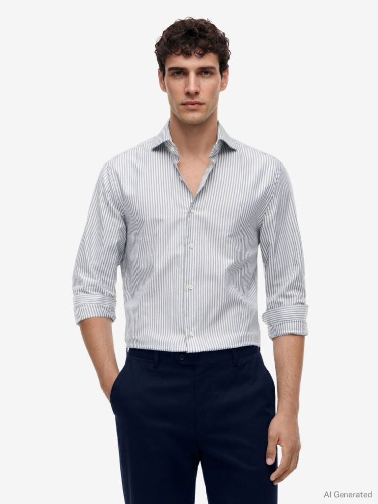 Multi Smart Casual Πουκάμισο Oxford Σε Γραμμή Slim  Άνδρες
