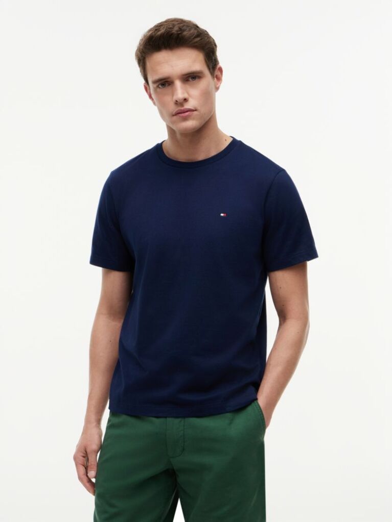 Blue Flag Embroidery T-Shirt  Men