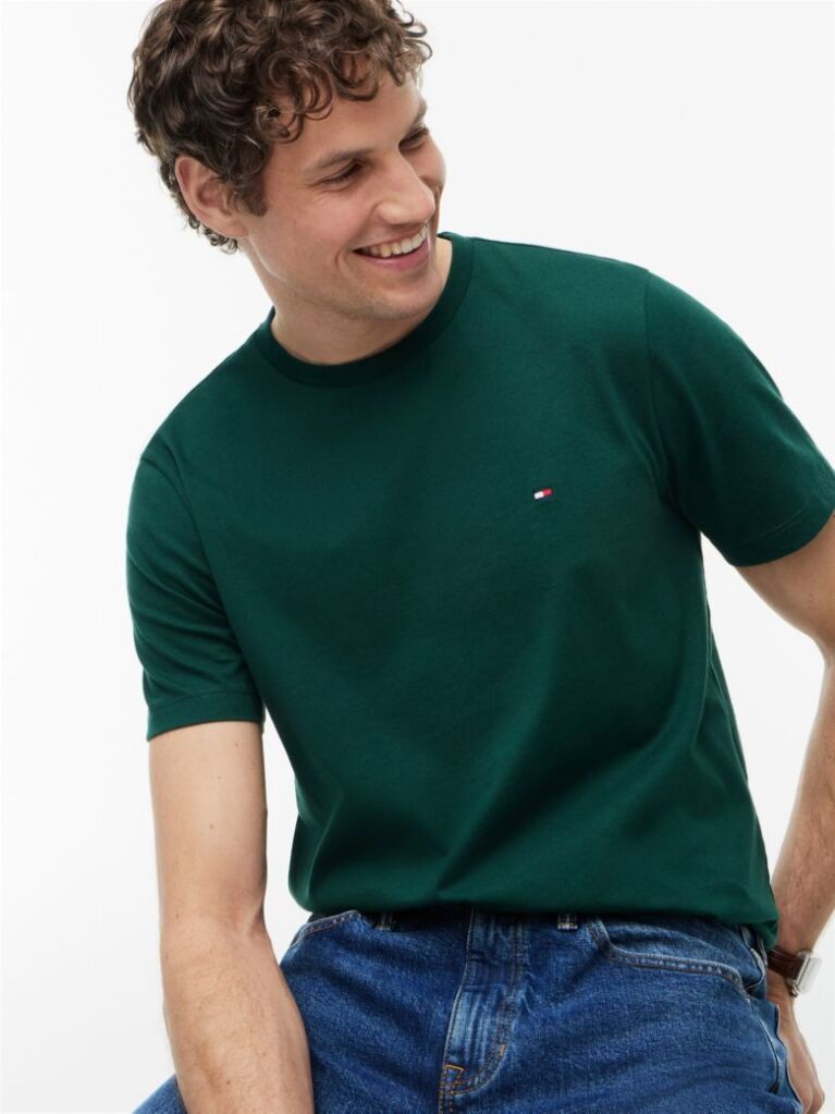 Green Flag Embroidery T-Shirt  Men